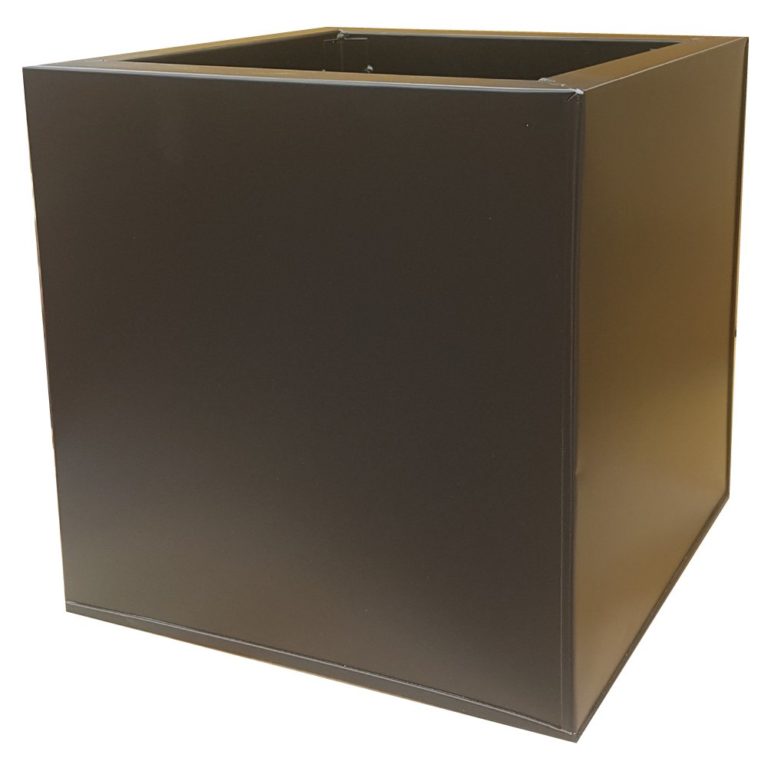 Black Powder Coat Galvanized Cube Zinc Planters 1