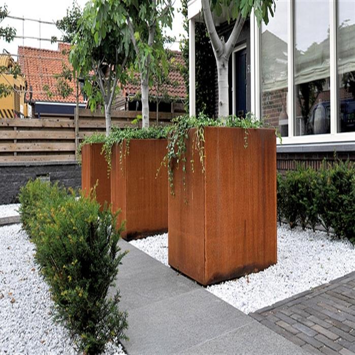 Corten Steel Tower Planters by Adezz