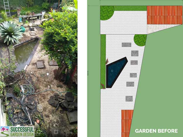 Awkward shape garden before 1