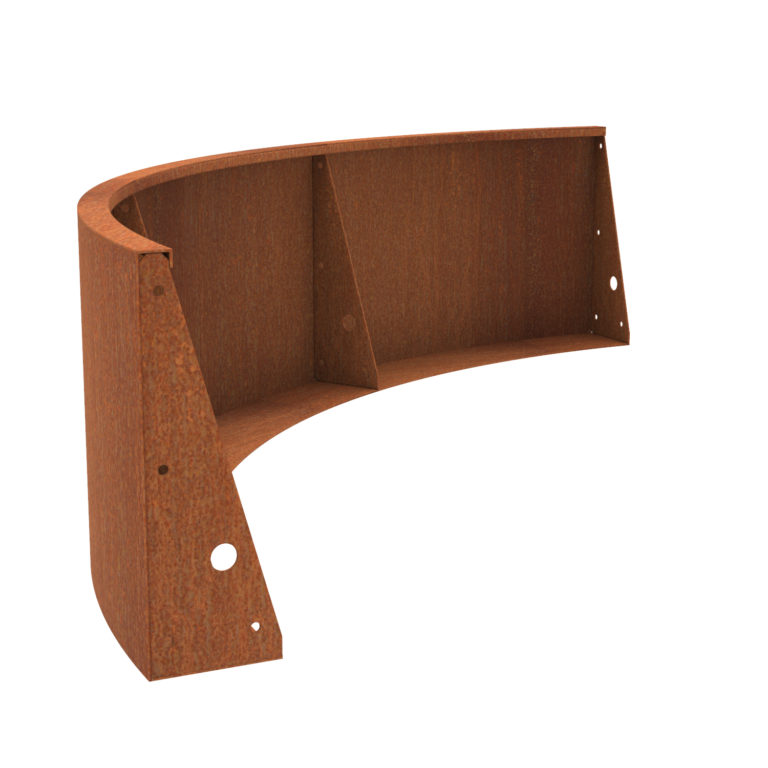 Corten Steel Radius Outside Corner Retaining Wall by Adezz