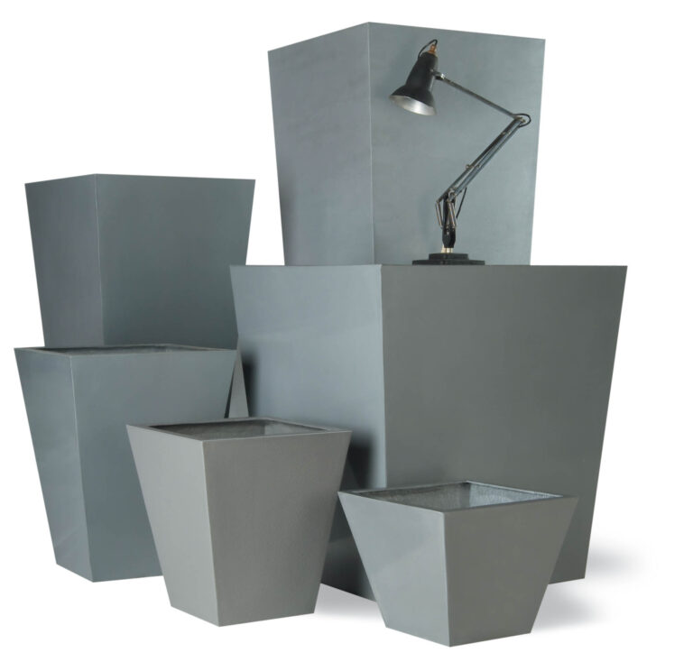 Geo Flared Square Planter in Aluminium Size Range