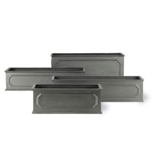 Stuart Trough Planter in Faux Lead Four Planters1