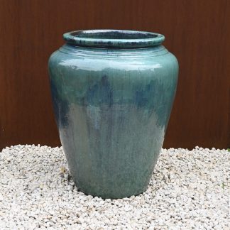 Green-Blue Glazed Planter